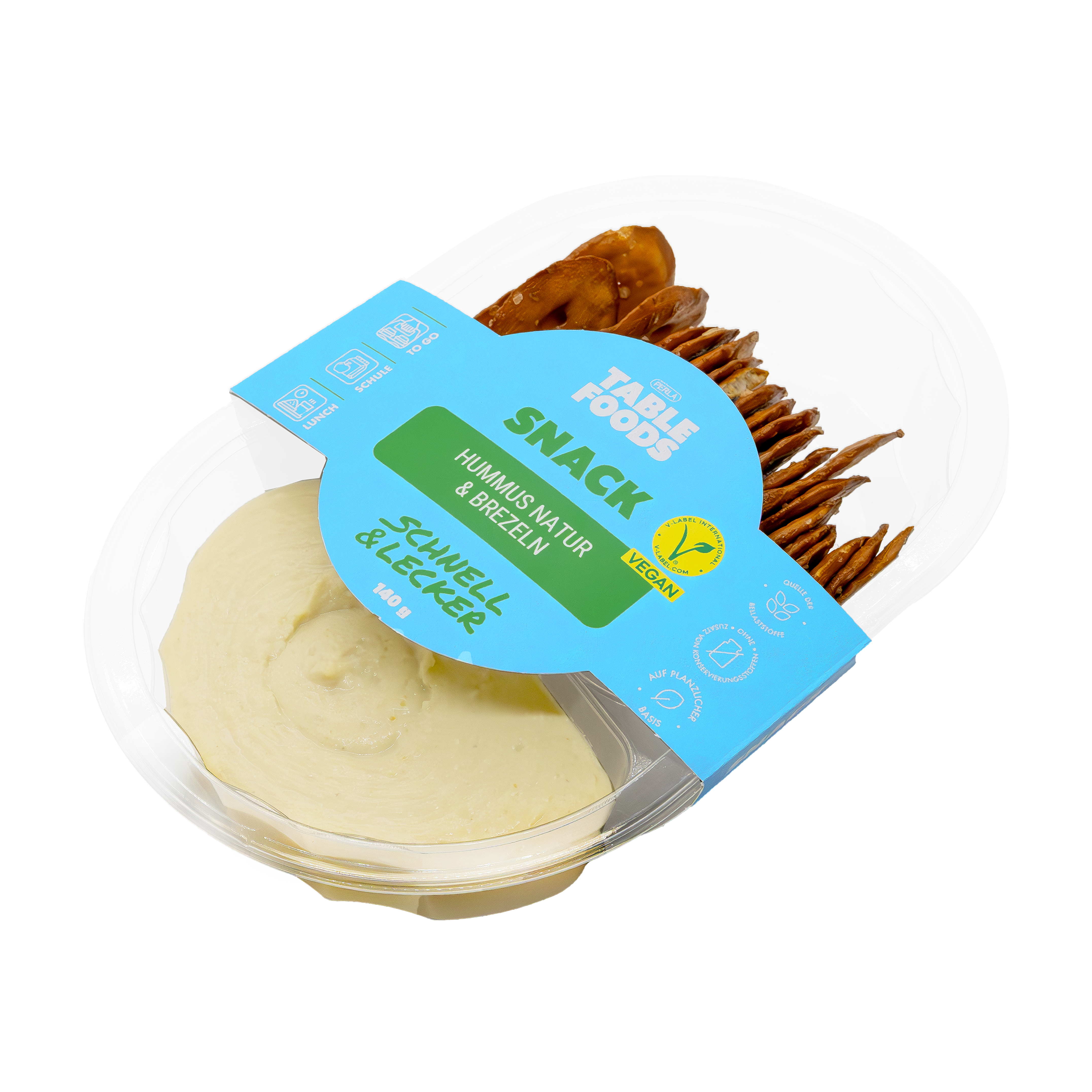 Hummus natur mit brezeln