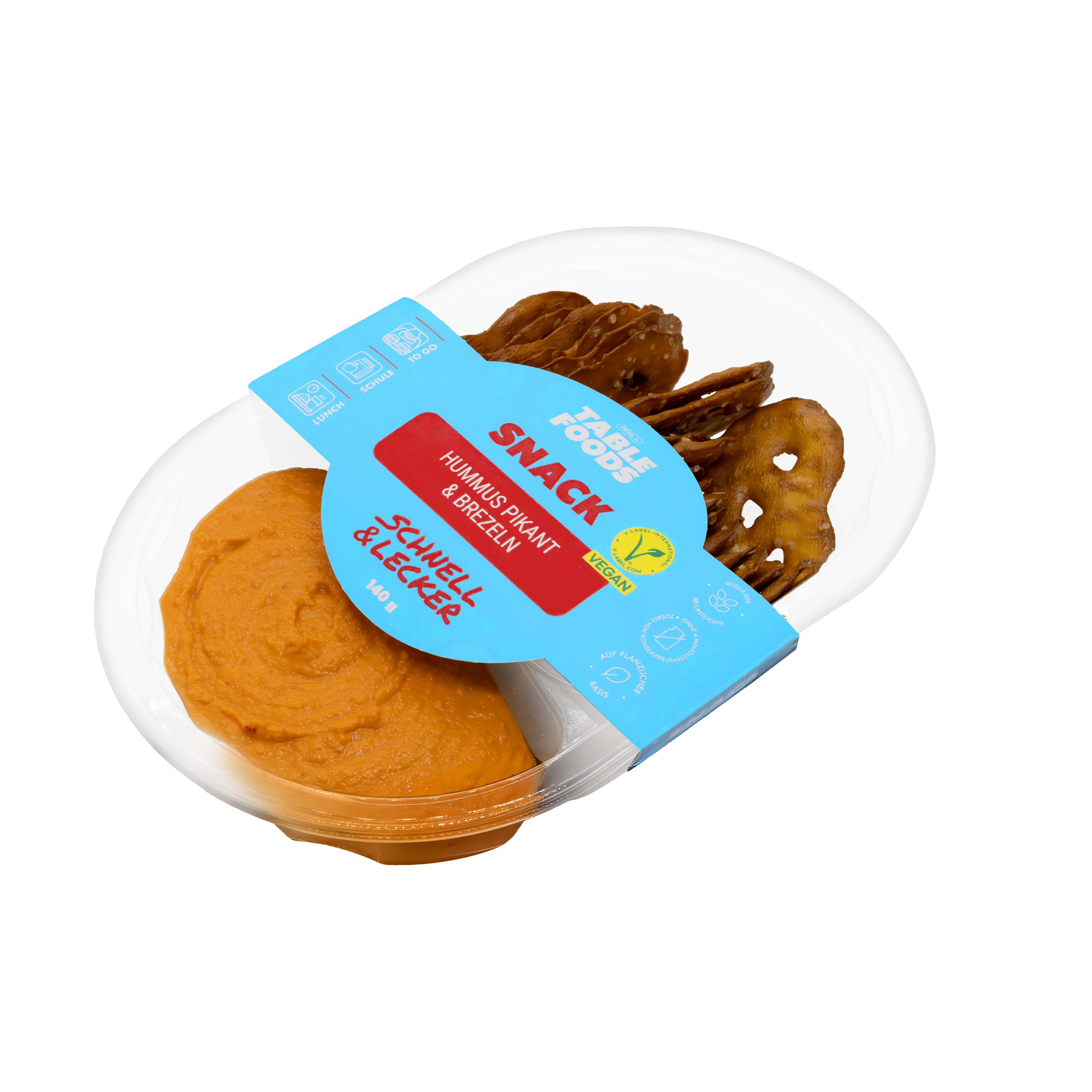 Hummus pikant mit brezeln